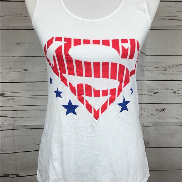 Superman America Red White Blue Tank Top size M - Picture 1 of 5